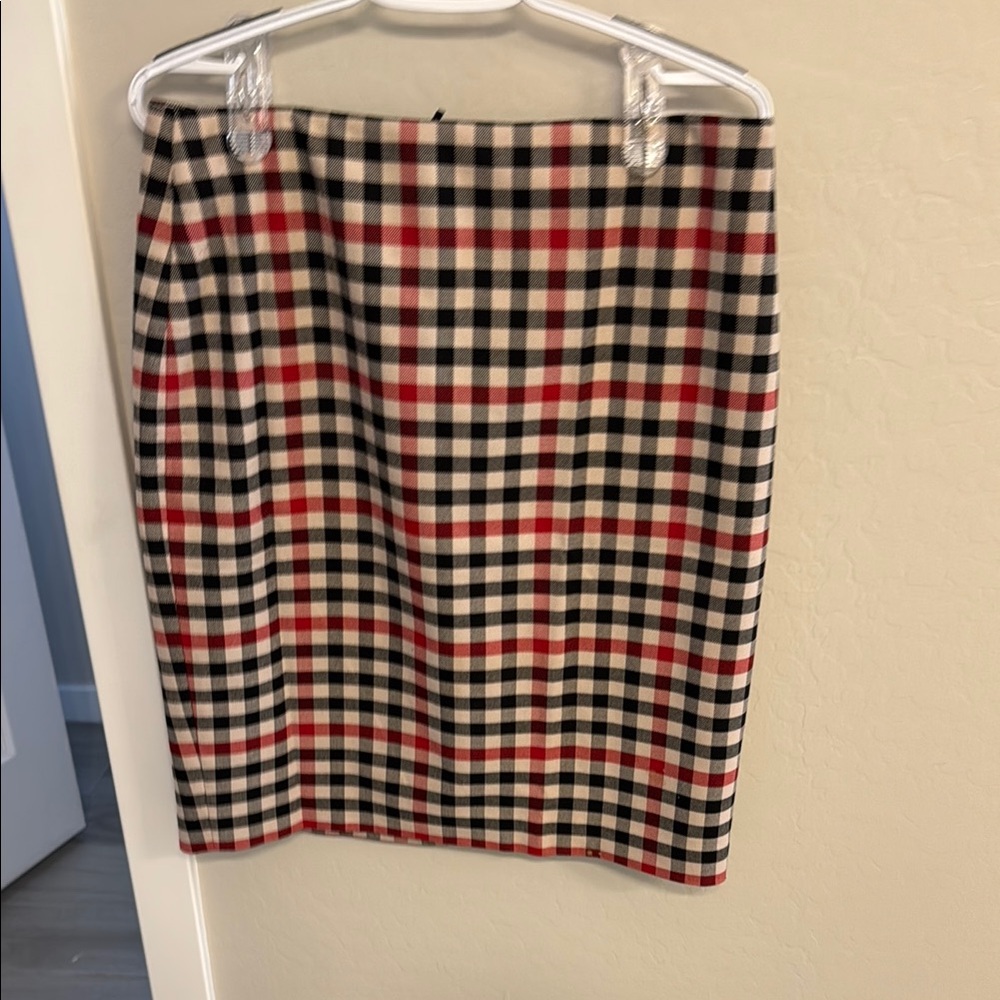 Karl Lagerfeld Plaid Skirt - Red, Black, Cream